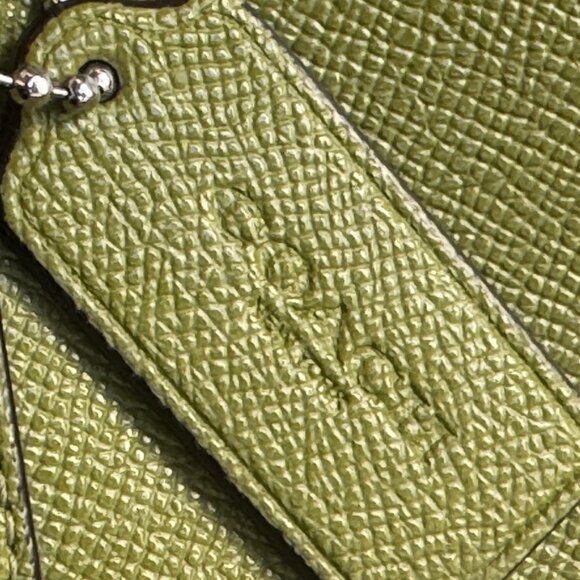 Coach Leather Tote Bag, style F58846, lime green - Picture 3 of 15